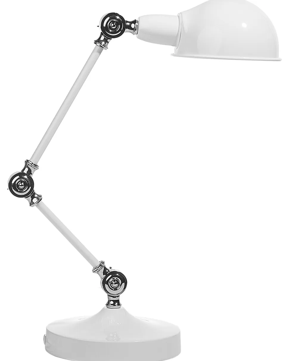 Store Beliani Schreibtischlampe Schneeweis 61 Cm Rund Cabris