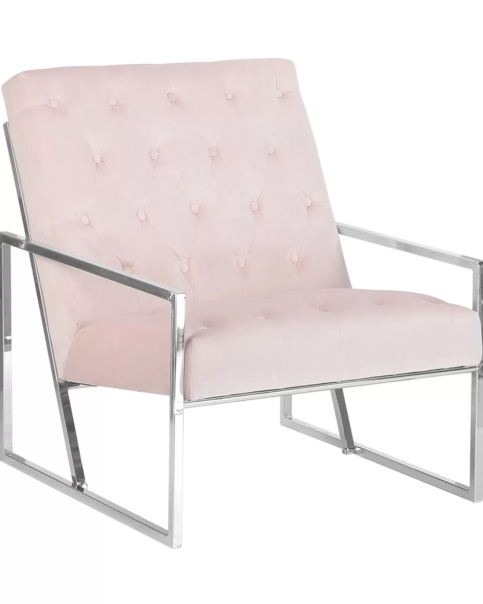 Sessel>Beliani Sessel Samtstoff Rosa Harstad