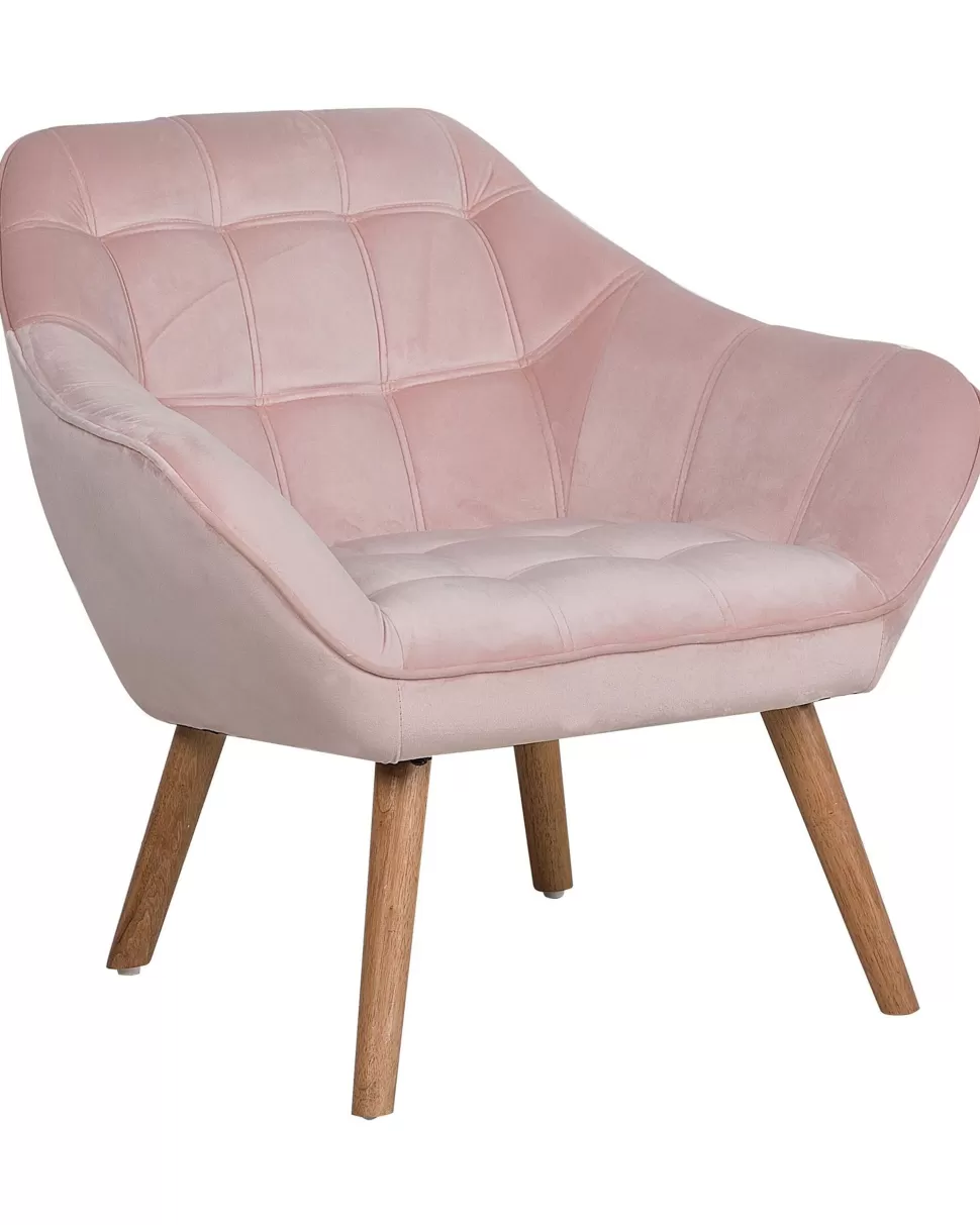 Sessel>Beliani Sessel Samtstoff Rosa Karis