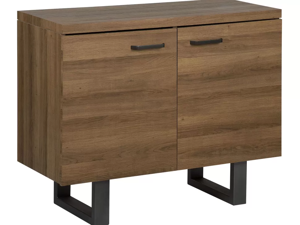 Hot Beliani Sideboard Dunkler Holzfarbton 2 Turen Timber