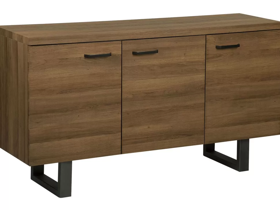 Aufbewahrung>Beliani Sideboard Dunkler Holzfarbton 3 Turen Timber