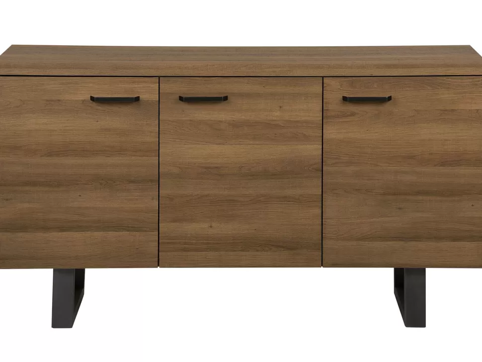 Aufbewahrung>Beliani Sideboard Dunkler Holzfarbton 3 Turen Timber