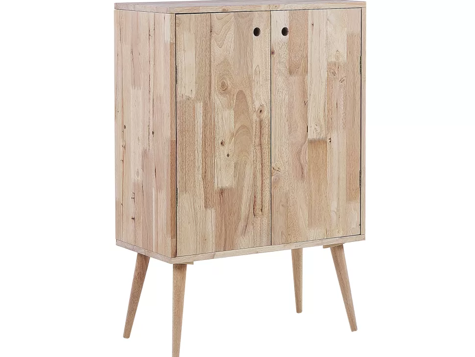 Fashion Beliani Sideboard Heller Holzfarbton 2 Turen Chandler