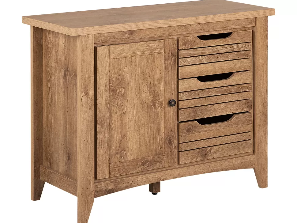 Clearance Beliani Sideboard Heller Holzfarbton 3 Schubladen Schrank Agora