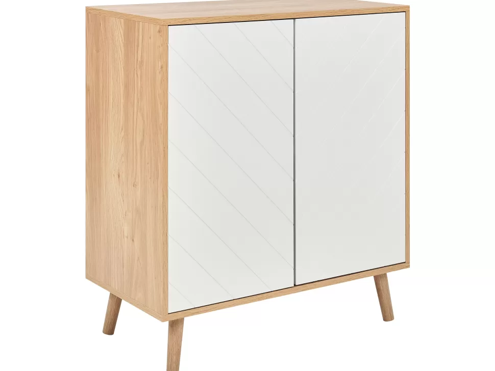 Flash Sale Beliani Sideboard Heller Holzfarbton/Weis 2 Turen Bristow