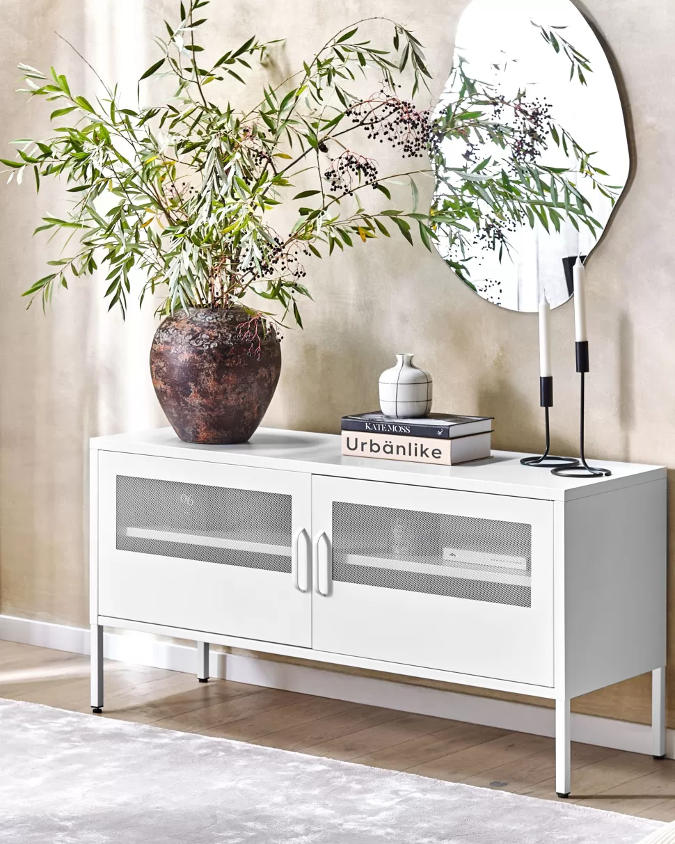 Fashion Beliani Sideboard Metall Weis 2 Turen Morley