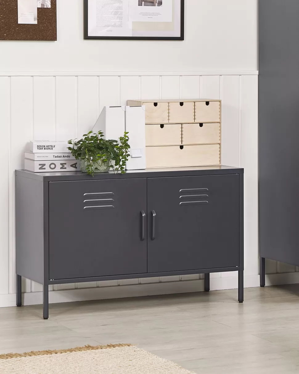 Aufbewahrung>Beliani Sideboard Schwarz 2 Turen Uria