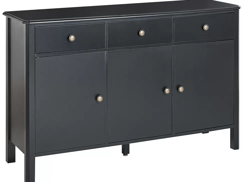 Aufbewahrung>Beliani Sideboard Schwarz / Gold 3 Schubladen 3 Turen Olate