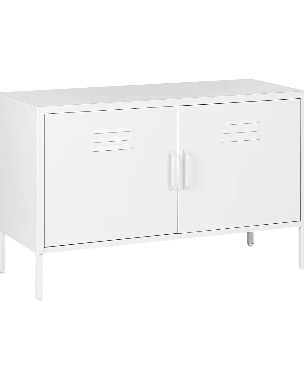 Aufbewahrung>Beliani Sideboard Stahl Weis Matt 2 Turen 100 Cm Uria