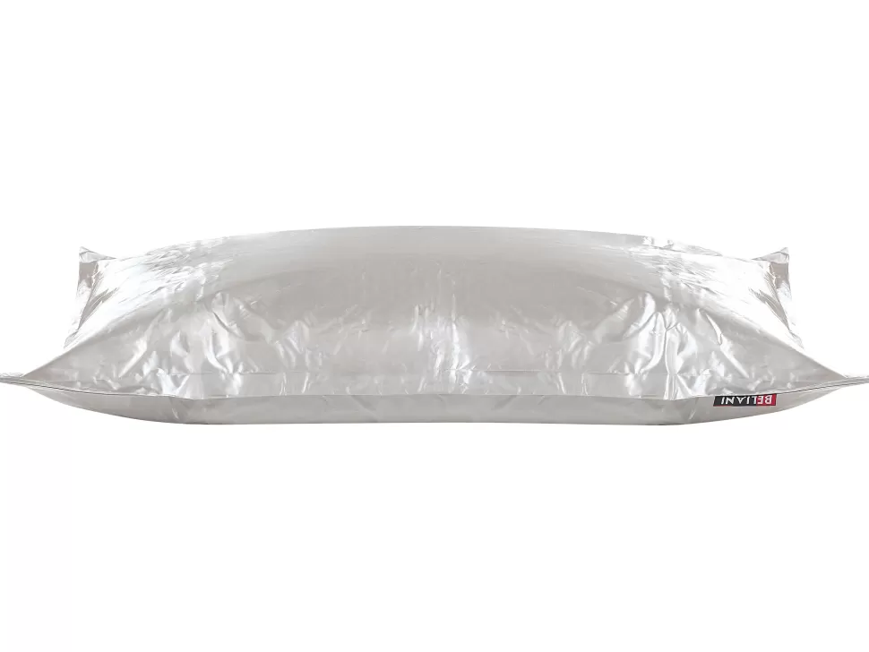 Discount Beliani Sitzsack Mit Innensack Fur In- Und Outdoor 140 X 180 Cm Silber Hell Fuzzy