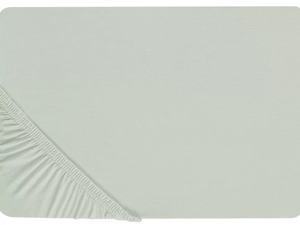 Best Beliani Spannbettlaken Baumwolle Hellgrun 90 X 200 Cm Janbu