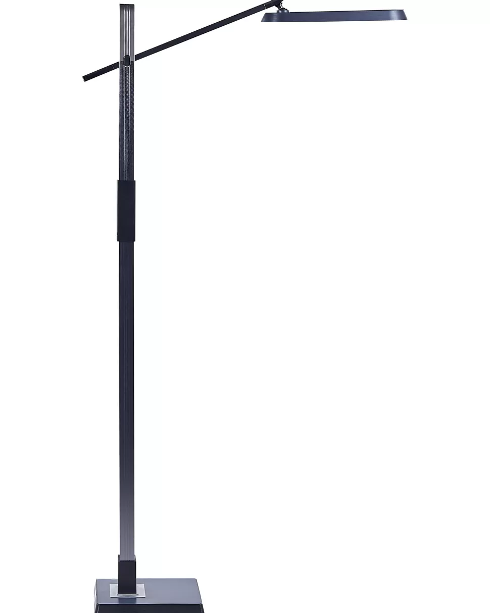 Online Beliani Stehlampe Led Dunkelgrau 144 Cm Rechteckig Aquarius