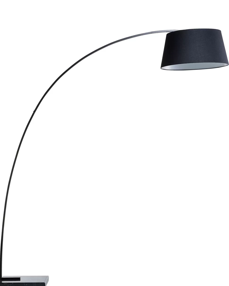 Online Beliani Stehlampe Schwarz 188 Cm Rund Marmorfus Benue