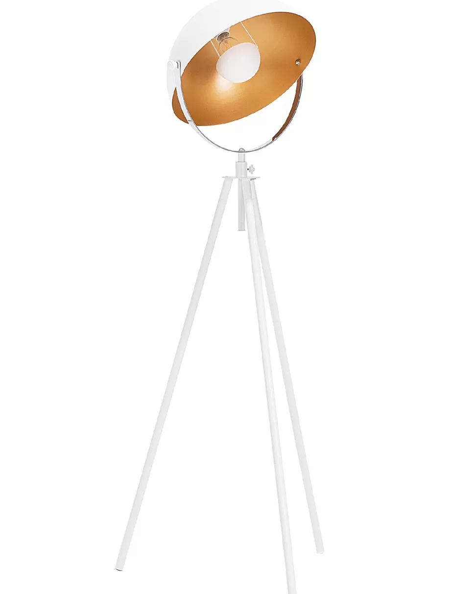 Best Sale Beliani Stehlampe Weis / Gold 170 Cm Rund Thames