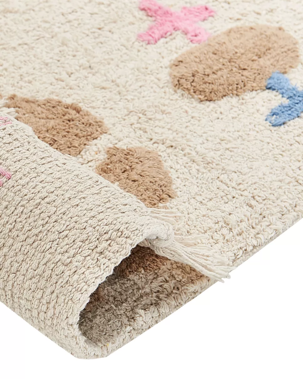 Discount Beliani Teppich Baumwolle Mehrfarbig 160 X 230 Cm Geometrisches Muster Kurzflor Daran