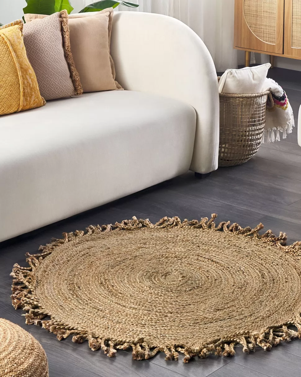 New Beliani Teppich Jute Beige 120 Cm Zonguldak