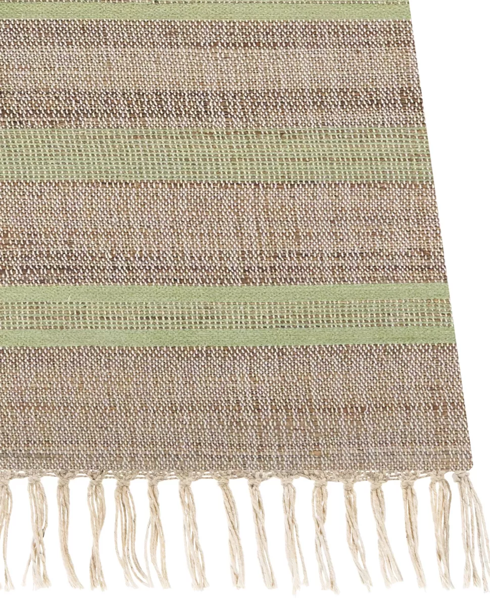 Flash Sale Beliani Teppich Jute Beige / Hellgrun 160 X 230 Cm Streifenmuster Kurzflor Zweiseitig Talpur