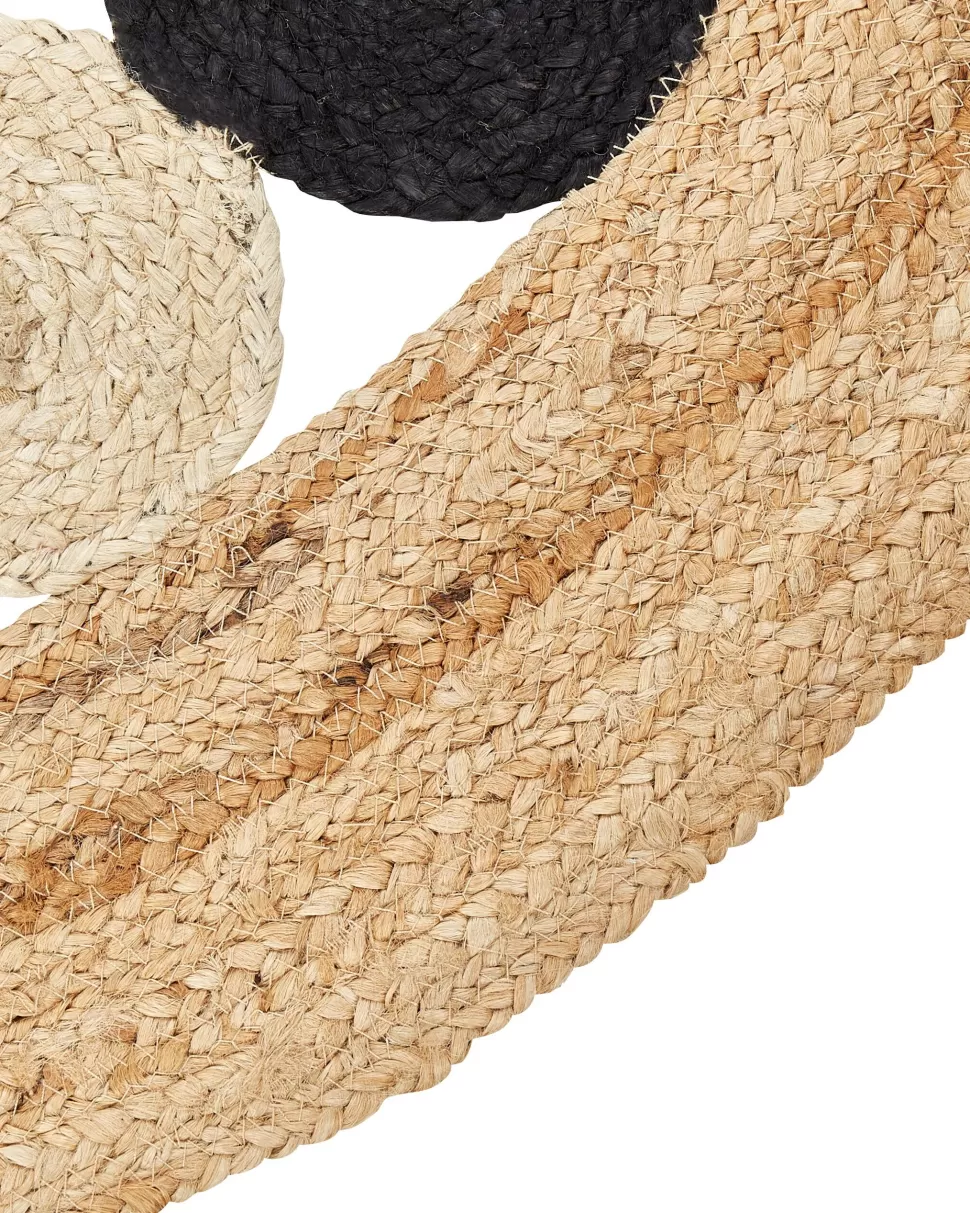 Teppiche>Beliani Teppich Jute Beige/Schwarz 140 Cm Hovit