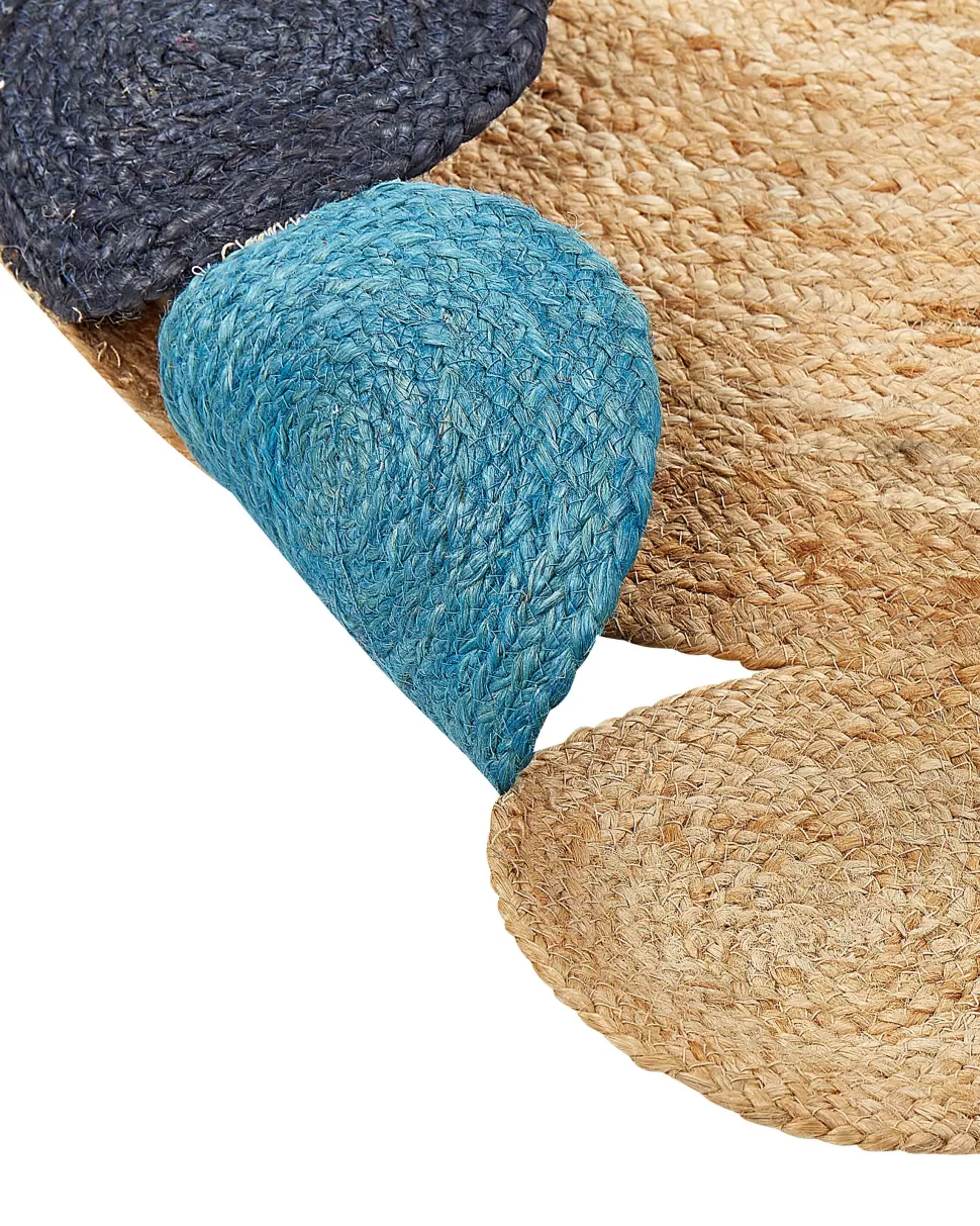 Clearance Beliani Teppich Jute Mehrfarbig O 140 Cm Kurzflor Zweiseitig Vostan