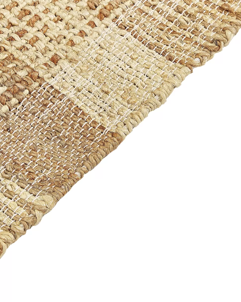 Fashion Beliani Teppich Jute Sandbeige 160 X 230 Cm Geometrisches Muster Kurzflor Berissa