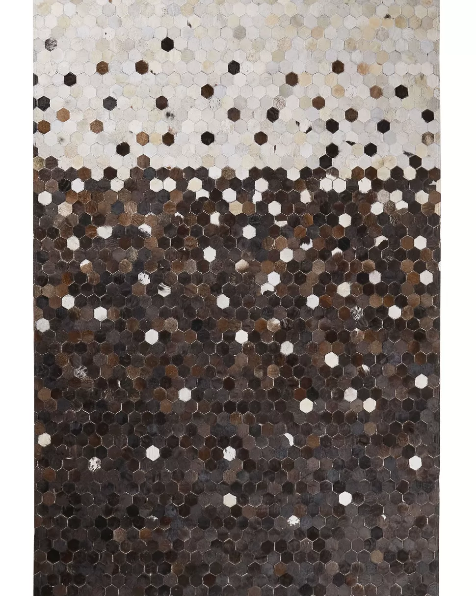 Discount Beliani Teppich Kuhfell Beige / Braun 160 X 230 Cm Patchwork Kurzflor Eyim