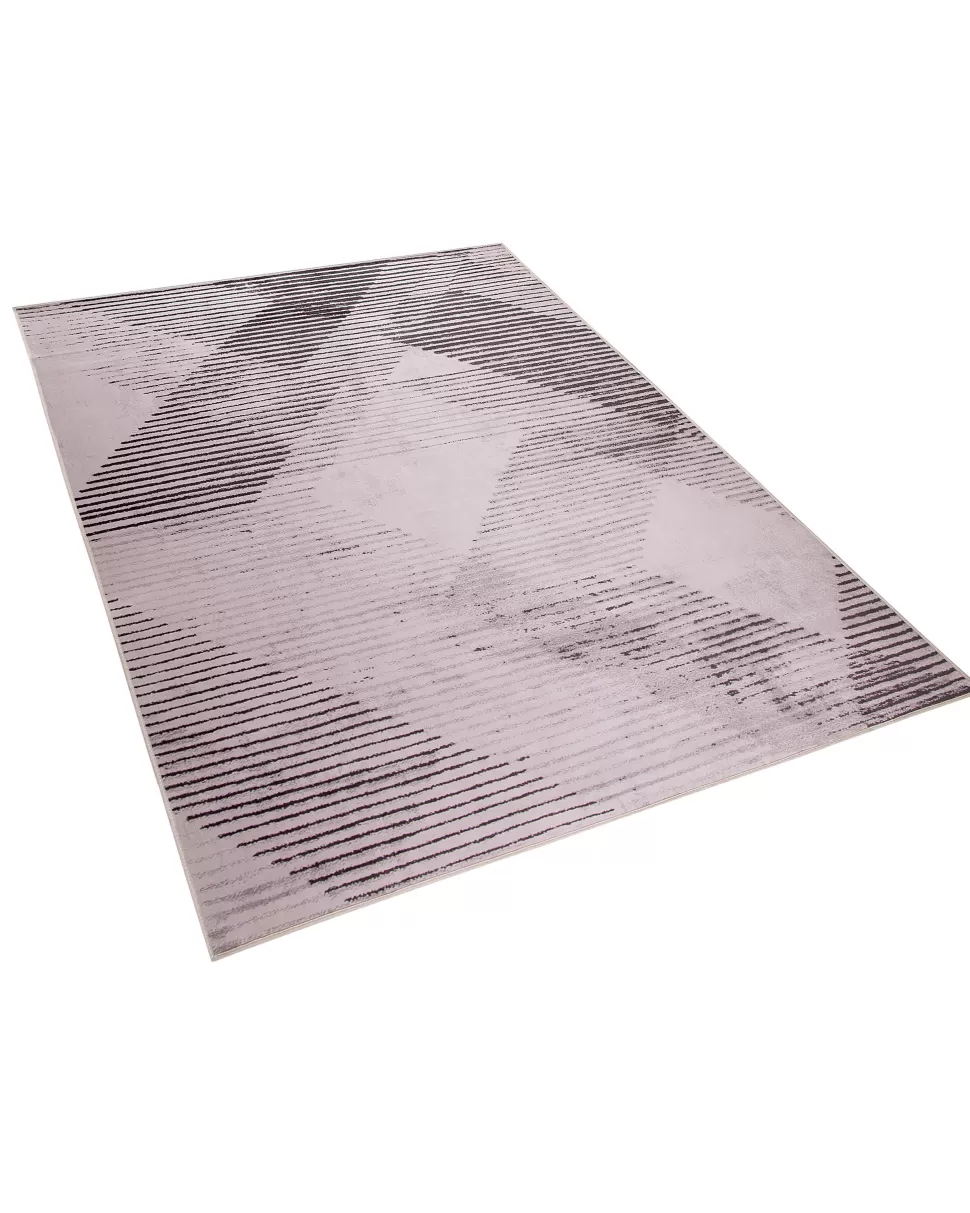 Clearance Beliani Teppich Rosa 160 X 230 Cm Geometrisches Muster Kurzflor Kale