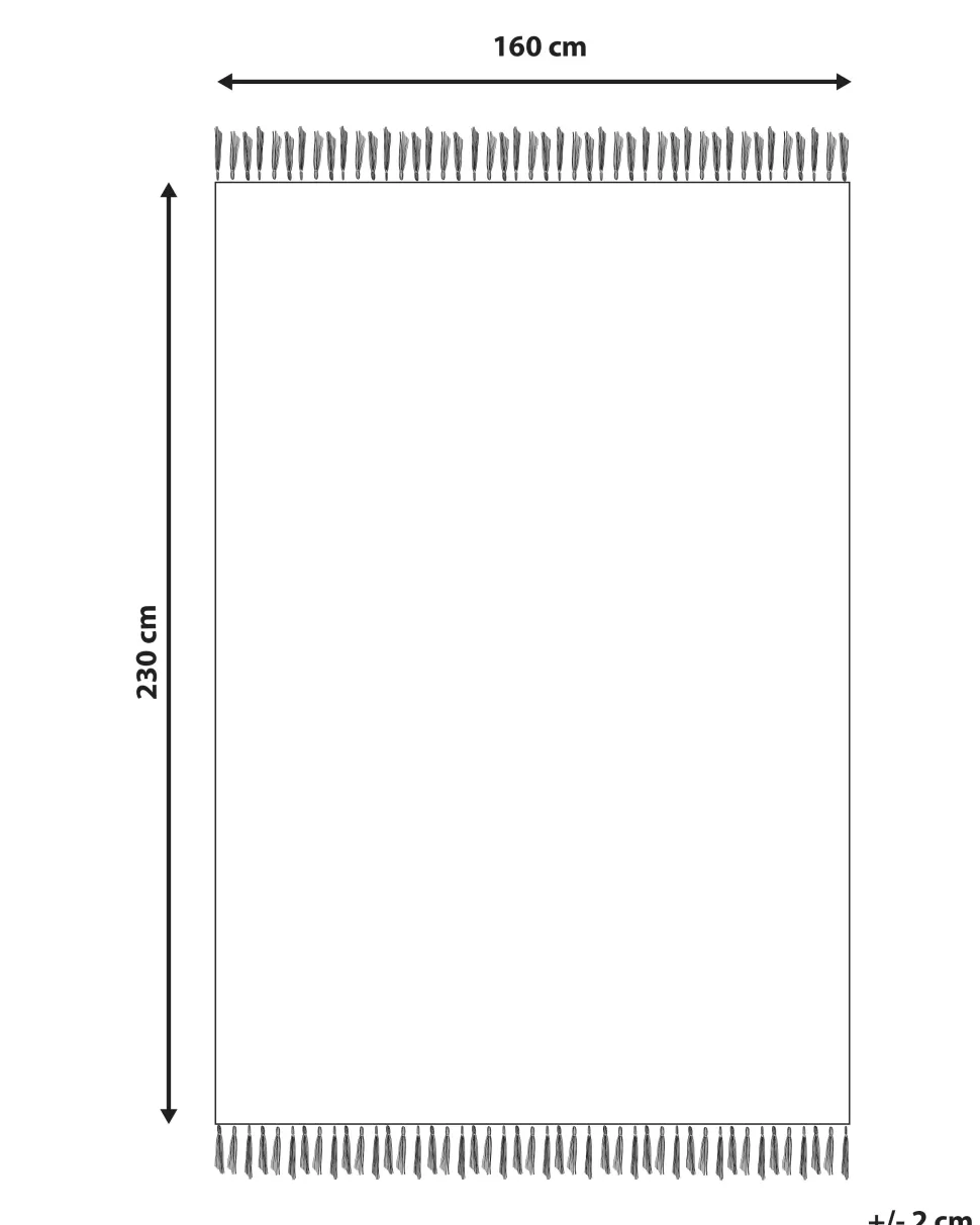 Discount Beliani Teppich Wolle Grau / Weis 160 X 230 Cm Fransen Kurzflor Tonya
