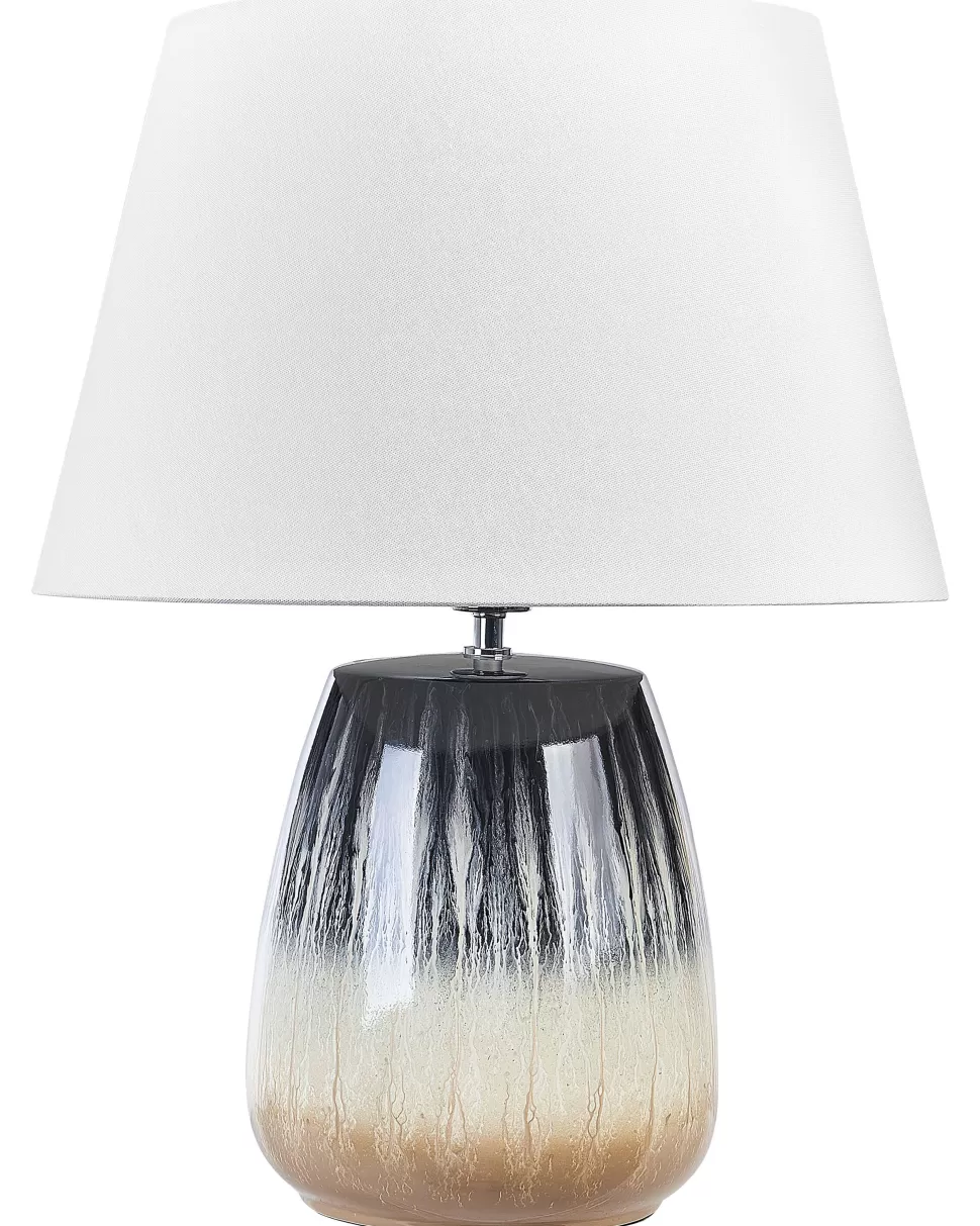 Best Beliani Tischlampe Aus Keramik Grau/Beige Cidra