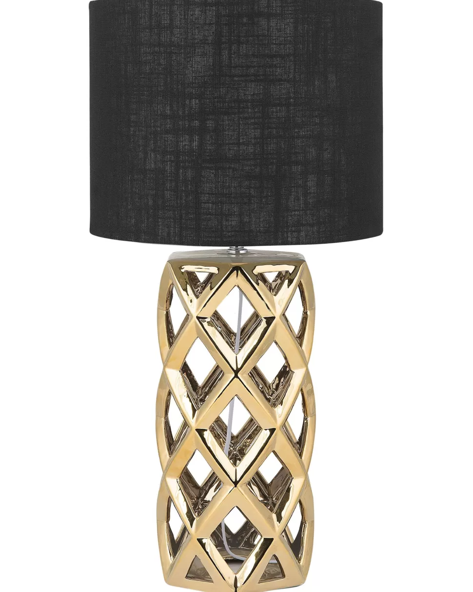 Hot Beliani Tischlampe Gold 71 Cm Geometrisch Selja