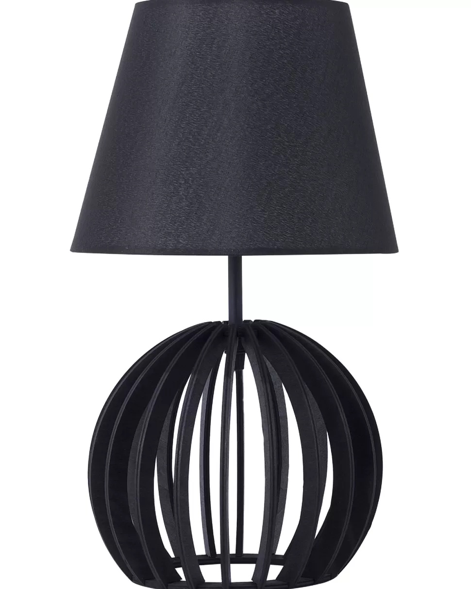 Store Beliani Tischlampe Schwarz 41 Cm Kegelform Samo