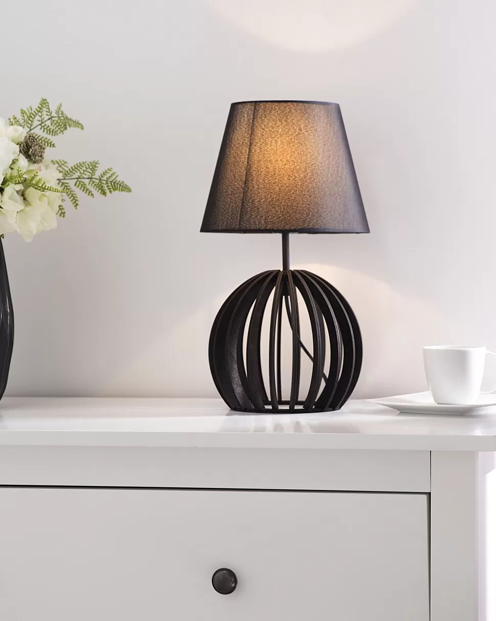 Store Beliani Tischlampe Schwarz 41 Cm Kegelform Samo