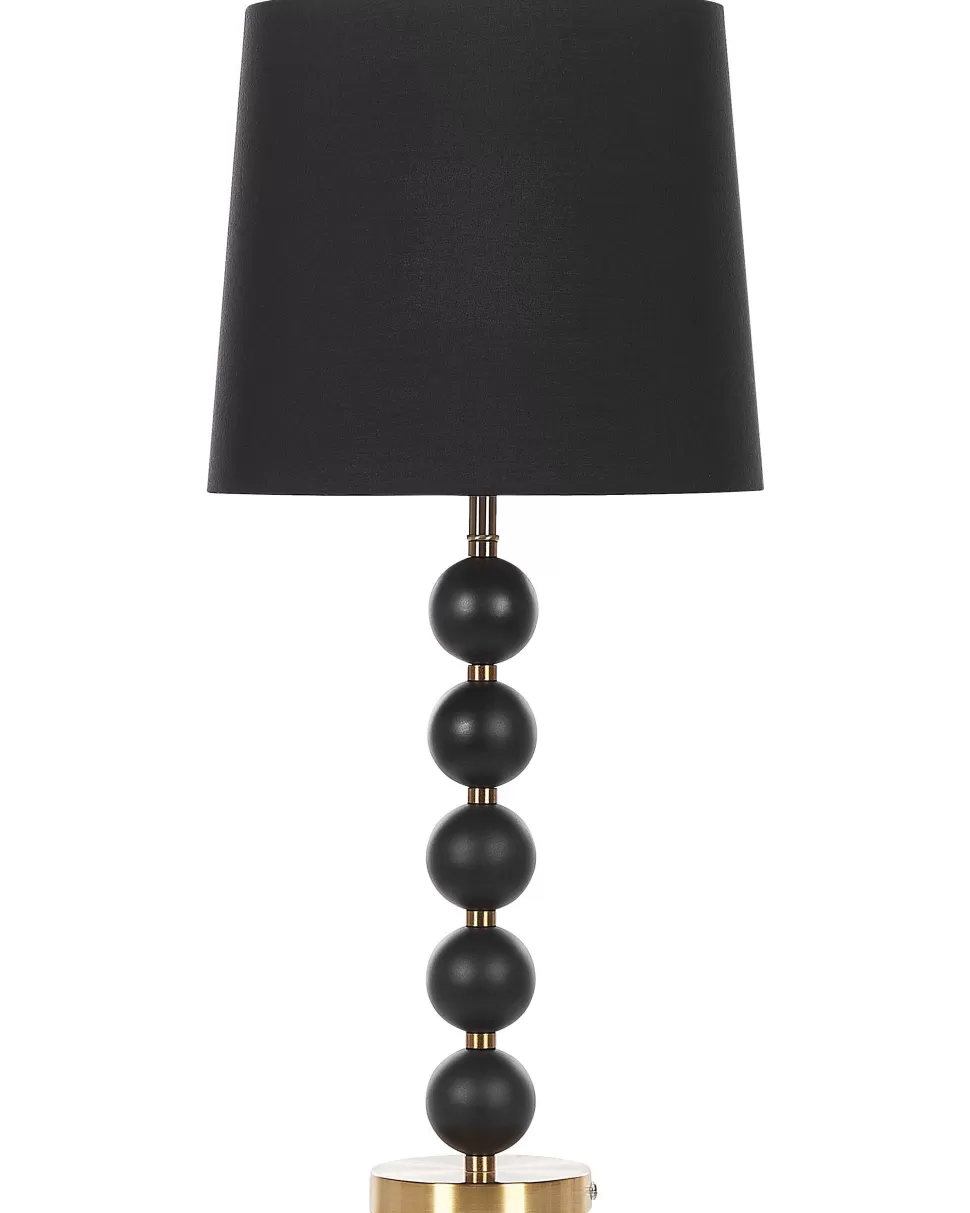 Shop Beliani Tischlampe Schwarz / Gold 75 Cm Trommelform Assonet