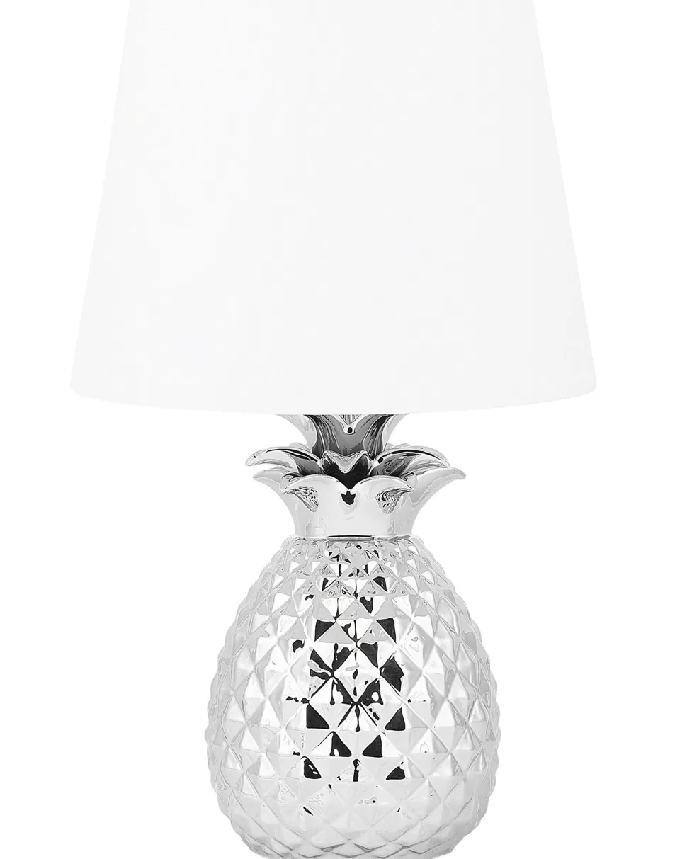 Hot Beliani Tischlampe Silber 52 Cm Rund Pineapple