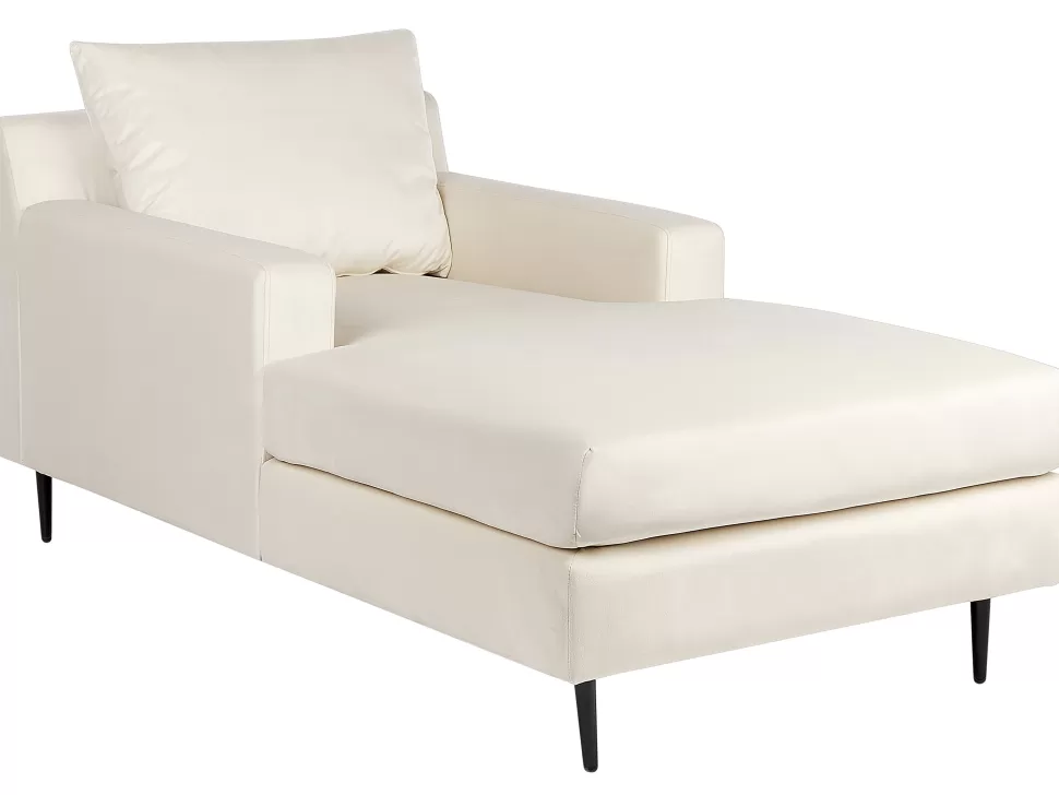 Sofas>Beliani Velvet Chaise Lounge Beige Gueret