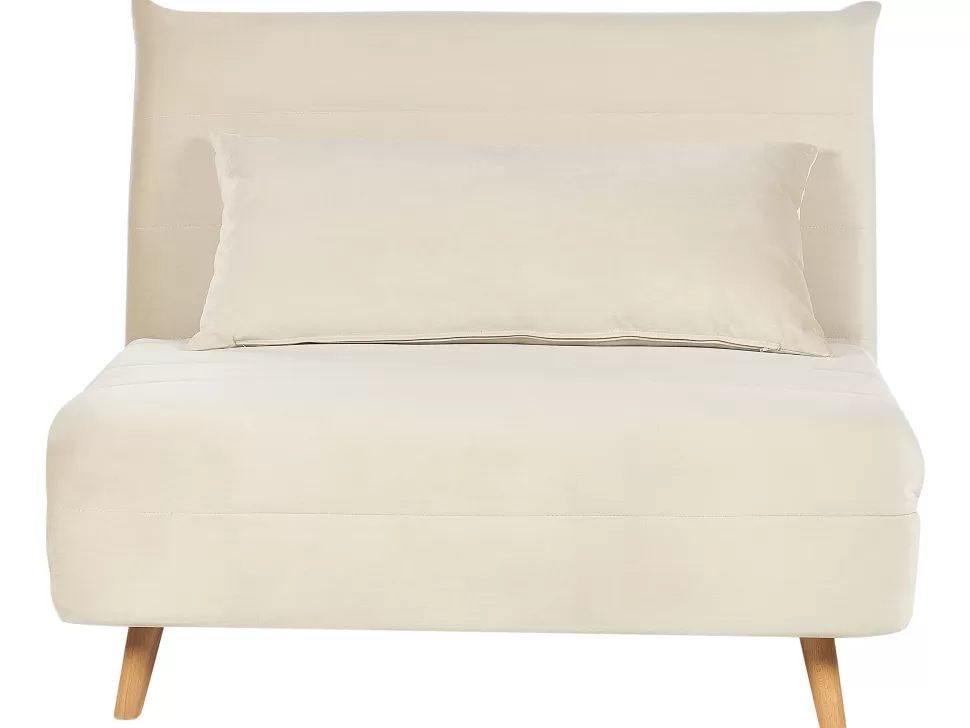 Sofas>Beliani Velvet Sofa Bed Cream Setten