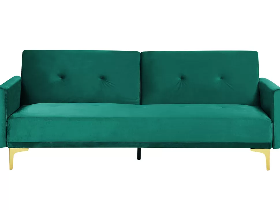 Sofas>Beliani Velvet Sofa Bed Green Lucan