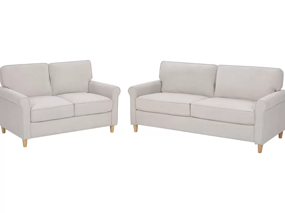 Sofas>Beliani Velvet Sofa Set Beige Ronneby