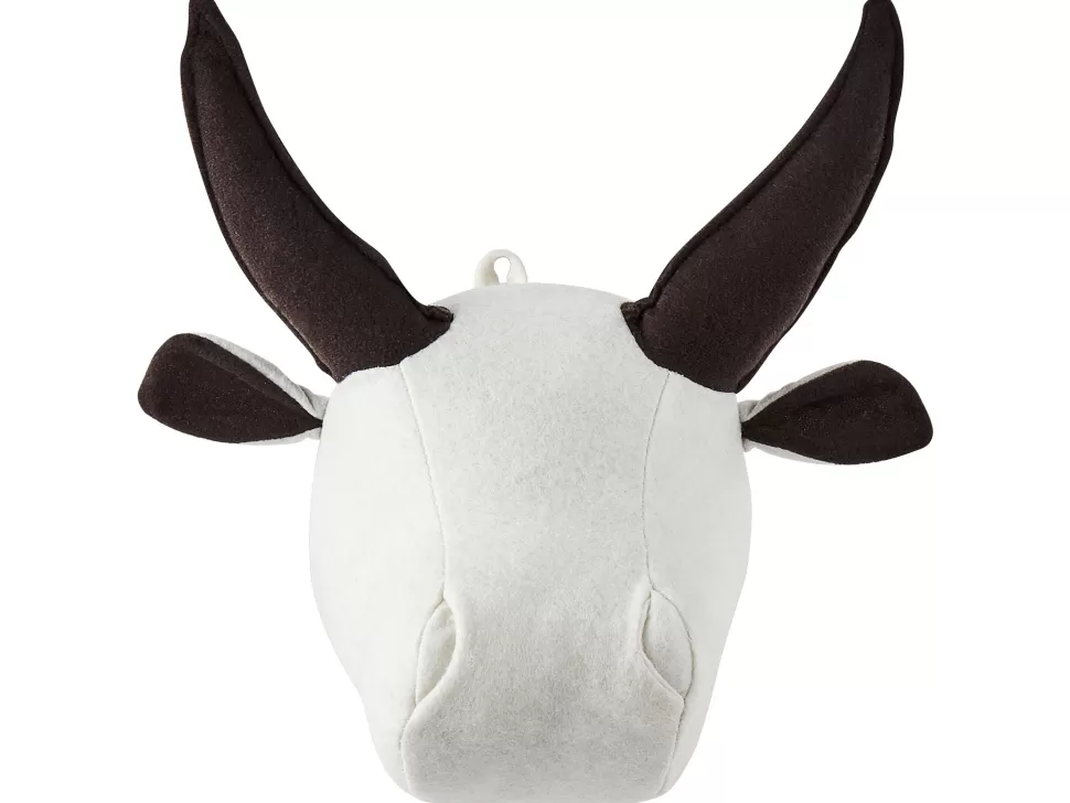 Kinder>Beliani Wanddekoration Kuscheltierkopf Stier Weis Geoffrey