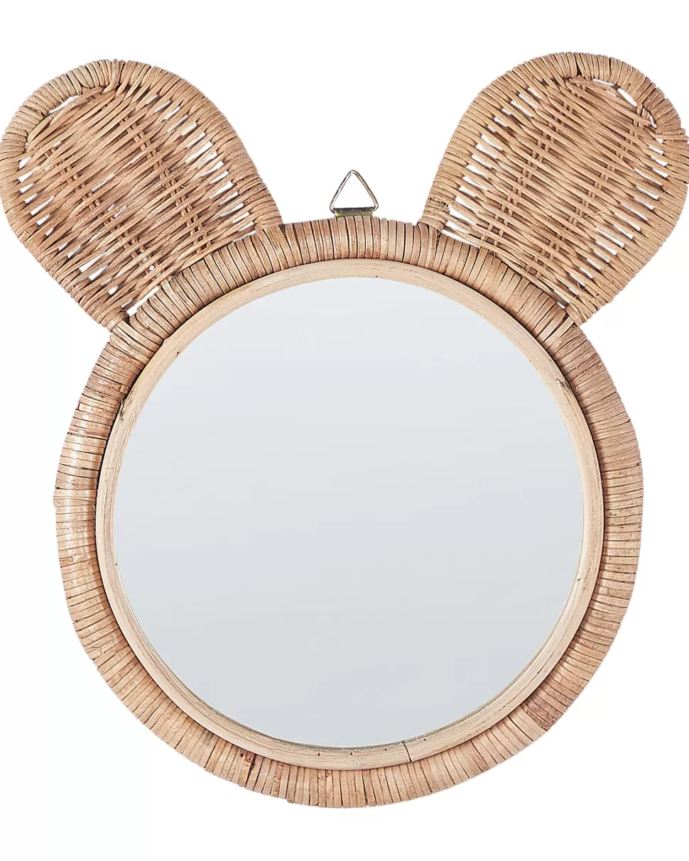 Kinder>Beliani Wandspiegel Rattan Naturlich Barenform 20 Cm Ashanti