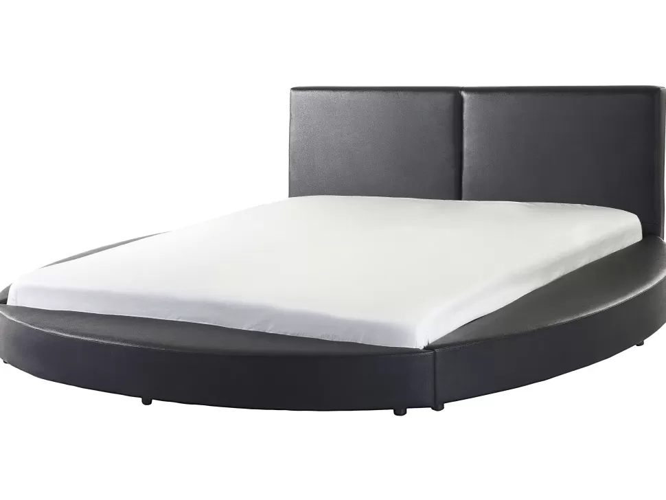 Betten>Beliani Wasserbett Leder Schwarz 180 X 200 Cm Laval