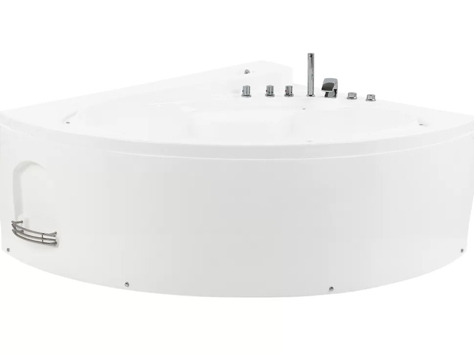 Discount Beliani Whirlpool Badewanne Weis Eckmodell Mit Led 165 X 148 Cm Pelican